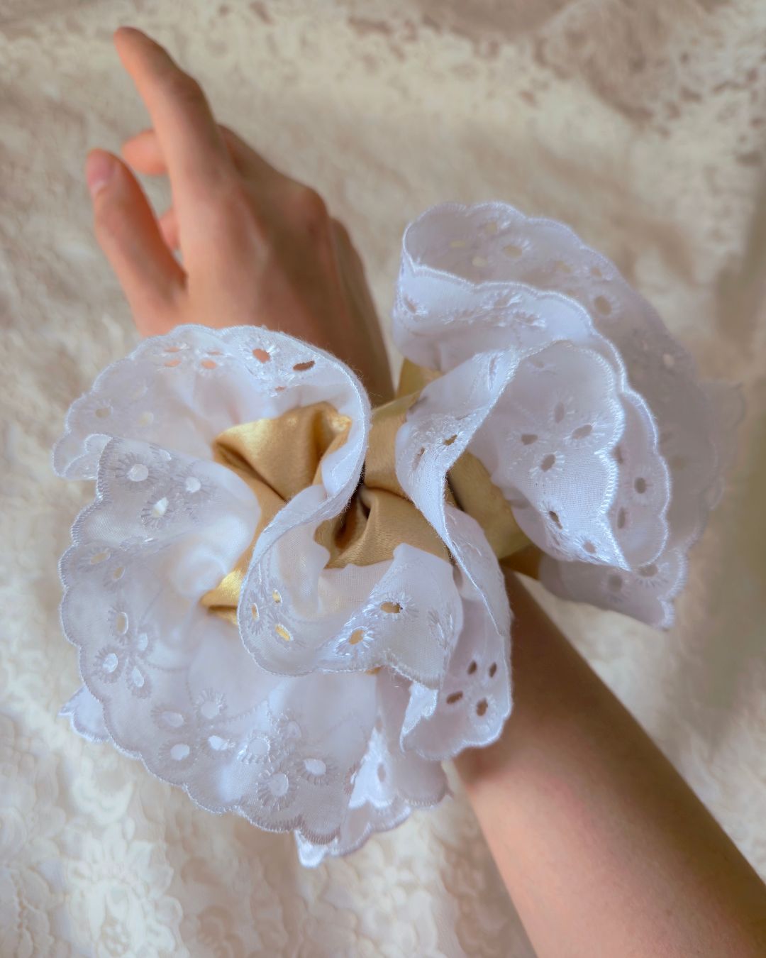 Fleur d’Or | Lace Statement Scrunchie