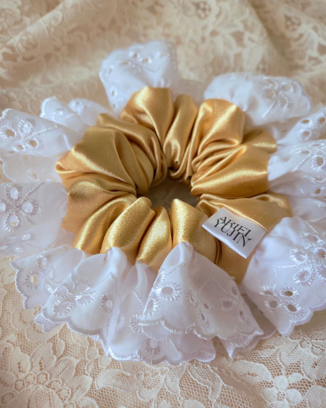Fleur d’Or | Lace Statement Scrunchie
