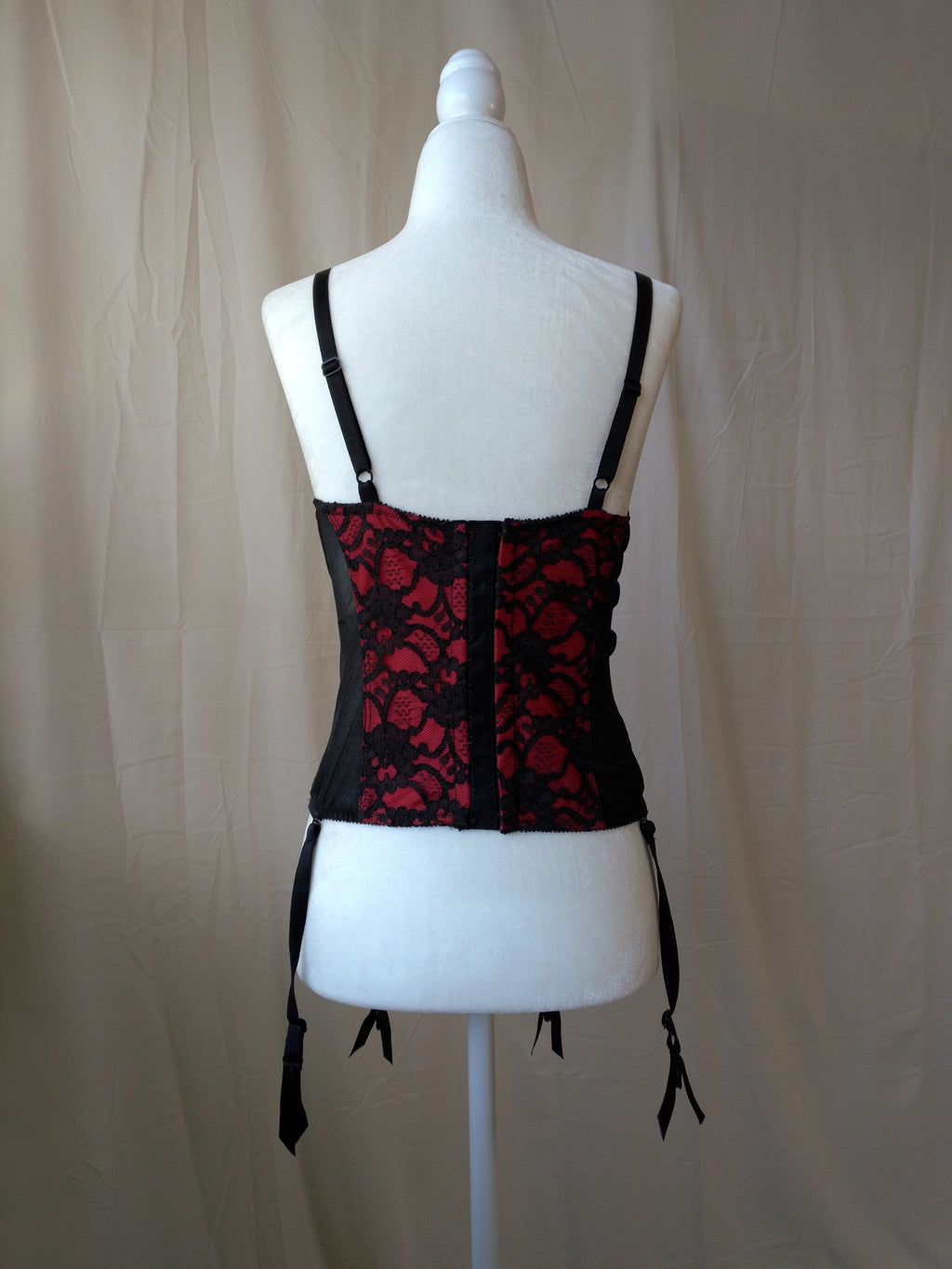 1990s Vintage Victoria's Secret Red Lace Bustier