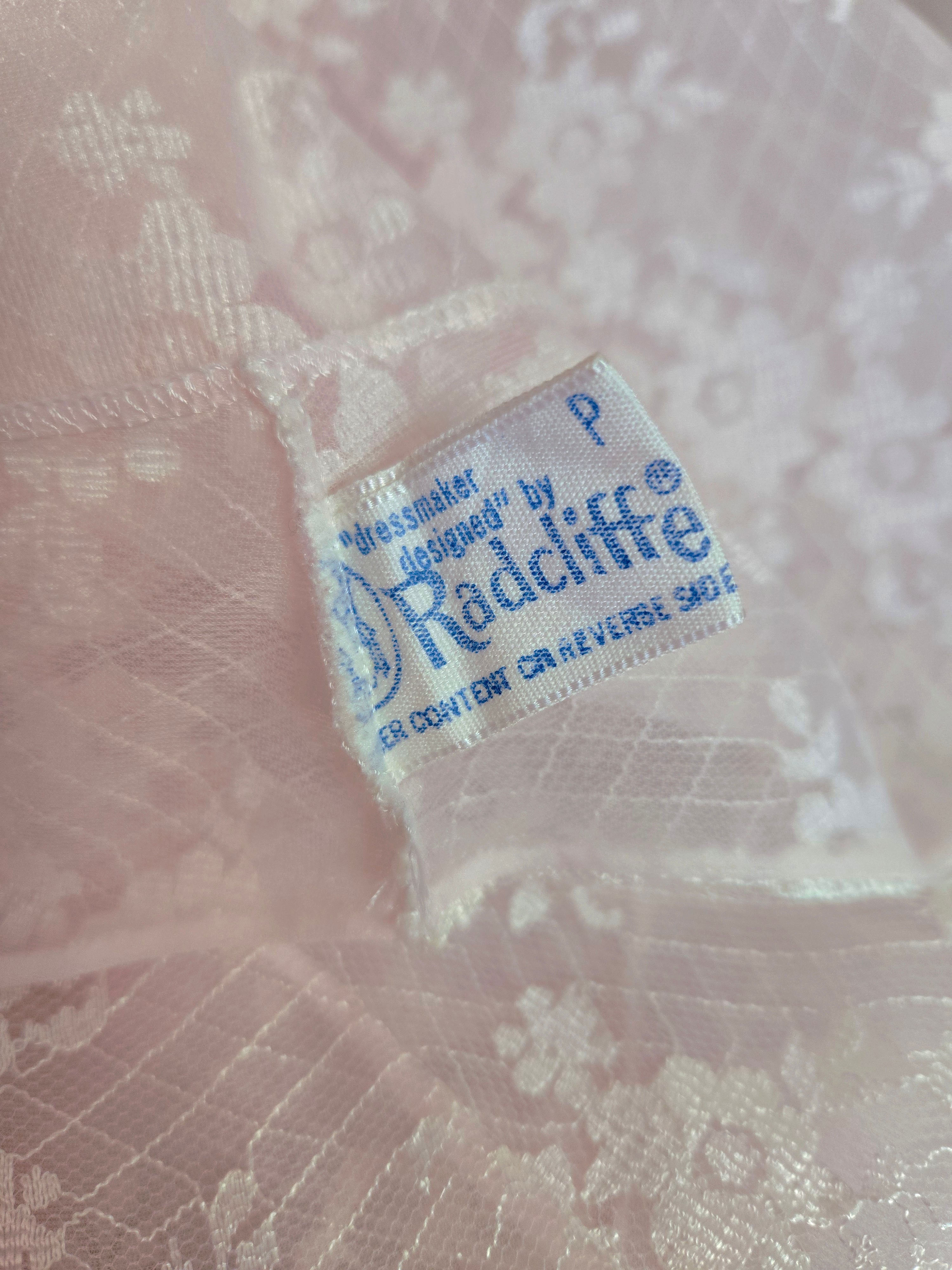 1960s Vintage Radcliffe Pastel Pink Lace And Chiffon Peignoir