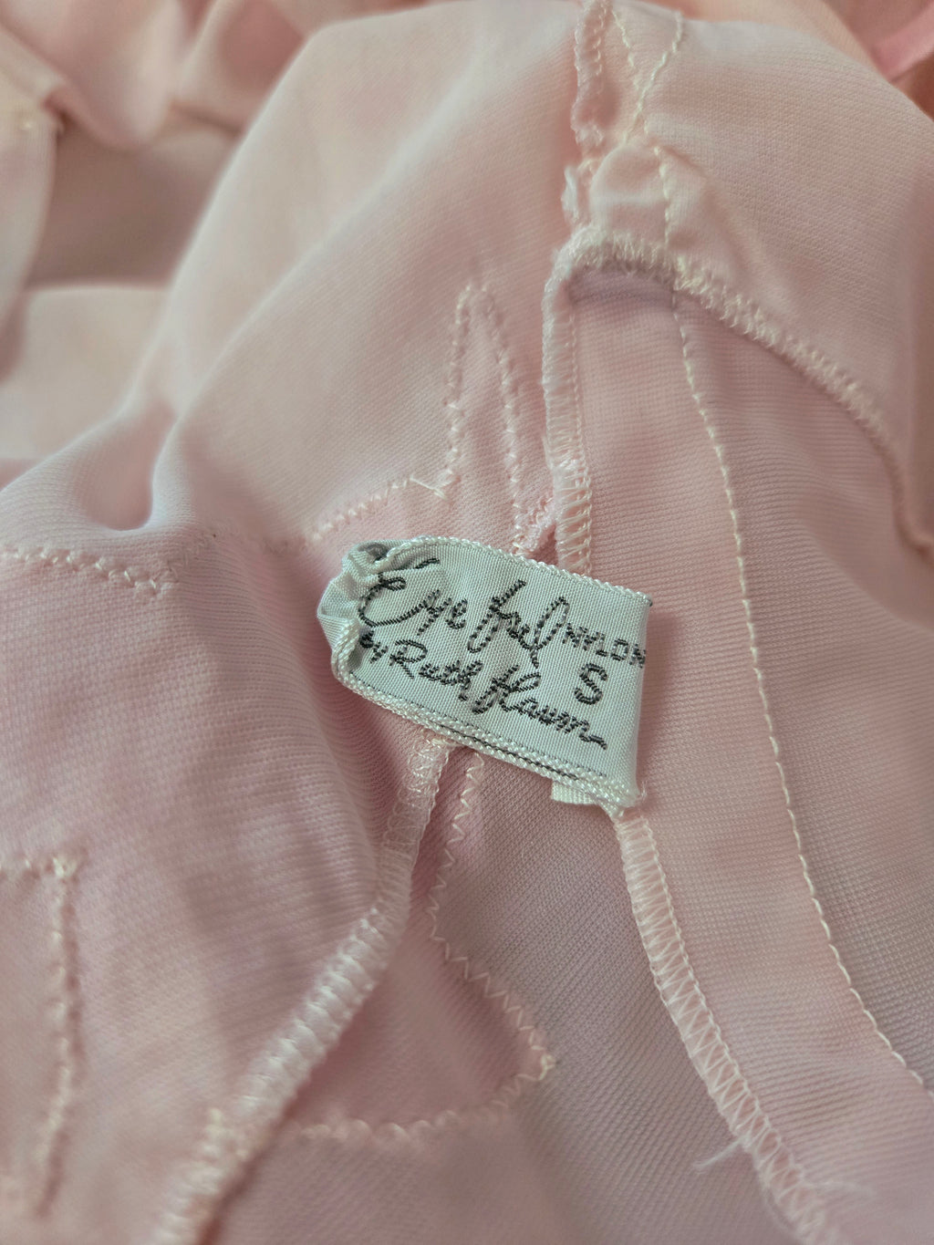 1950s Vintage Eyeful Pastel Pink Chiffon A-Line Nightgown