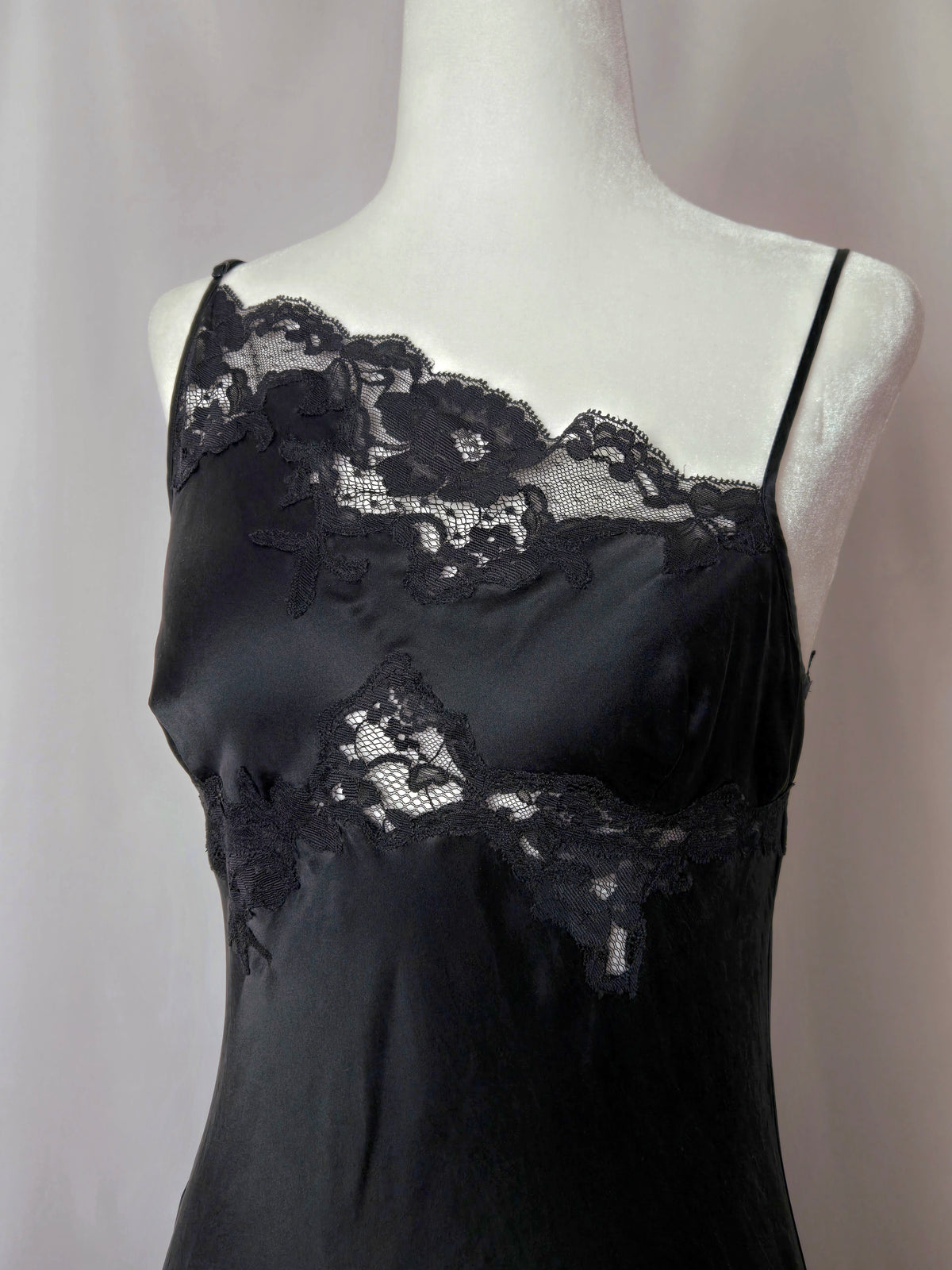 Y2k Vintage Victoria's Secret Black Silk Slip Gown
