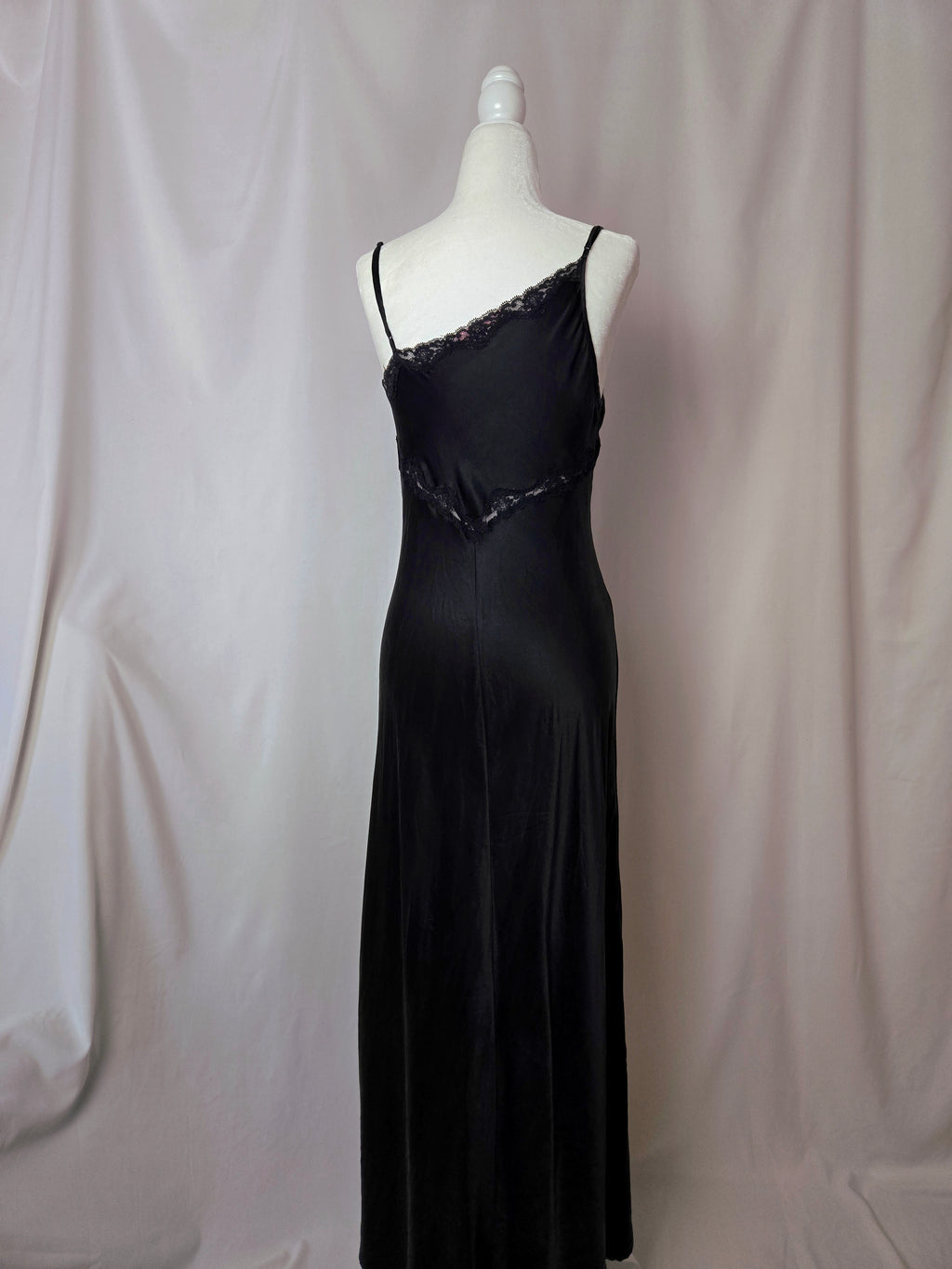 Y2k Vintage Victoria's Secret Black Silk Slip Gown