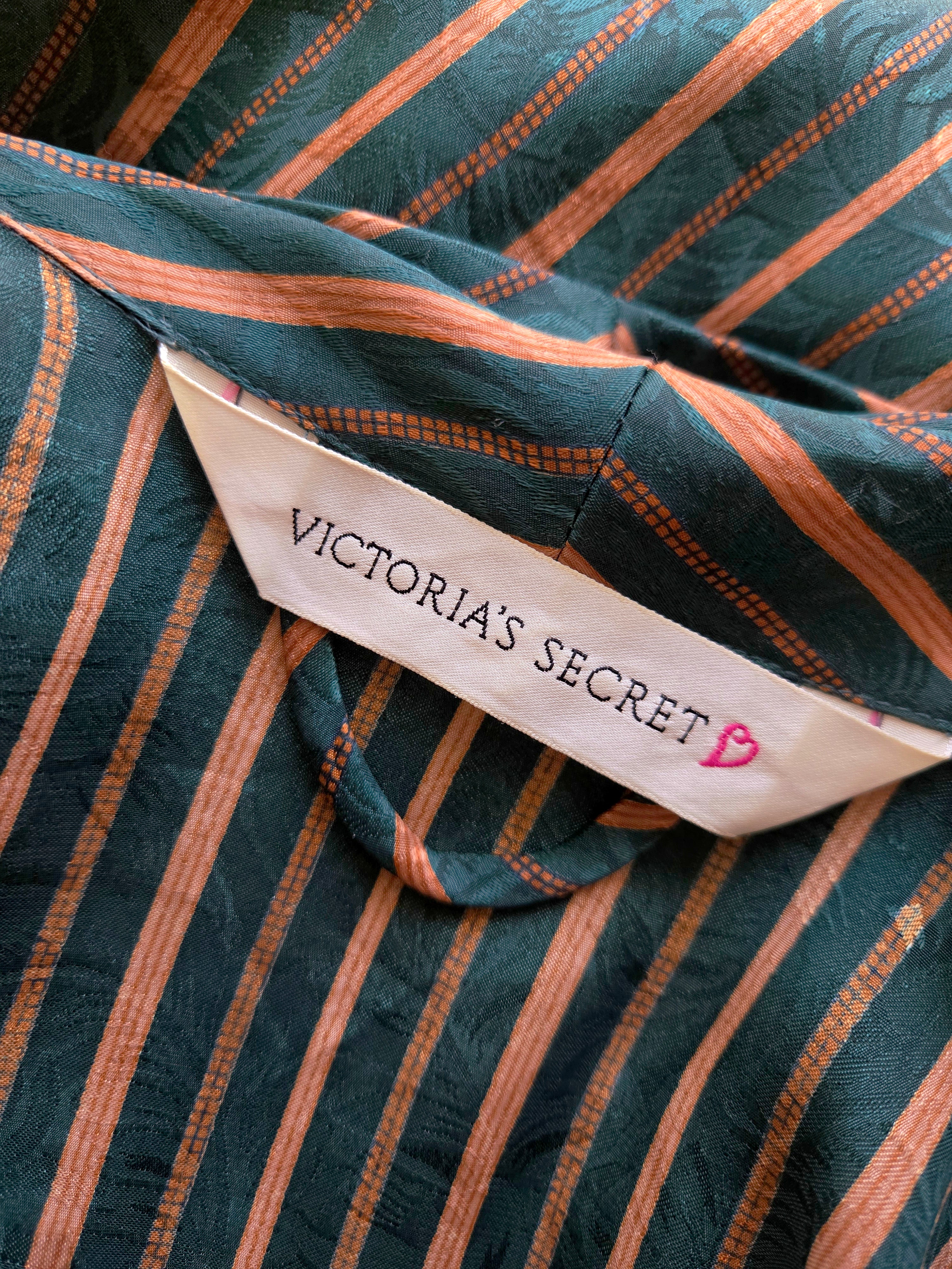 1990s Vintage Victoria’s Secret Emerald Satin Robe
