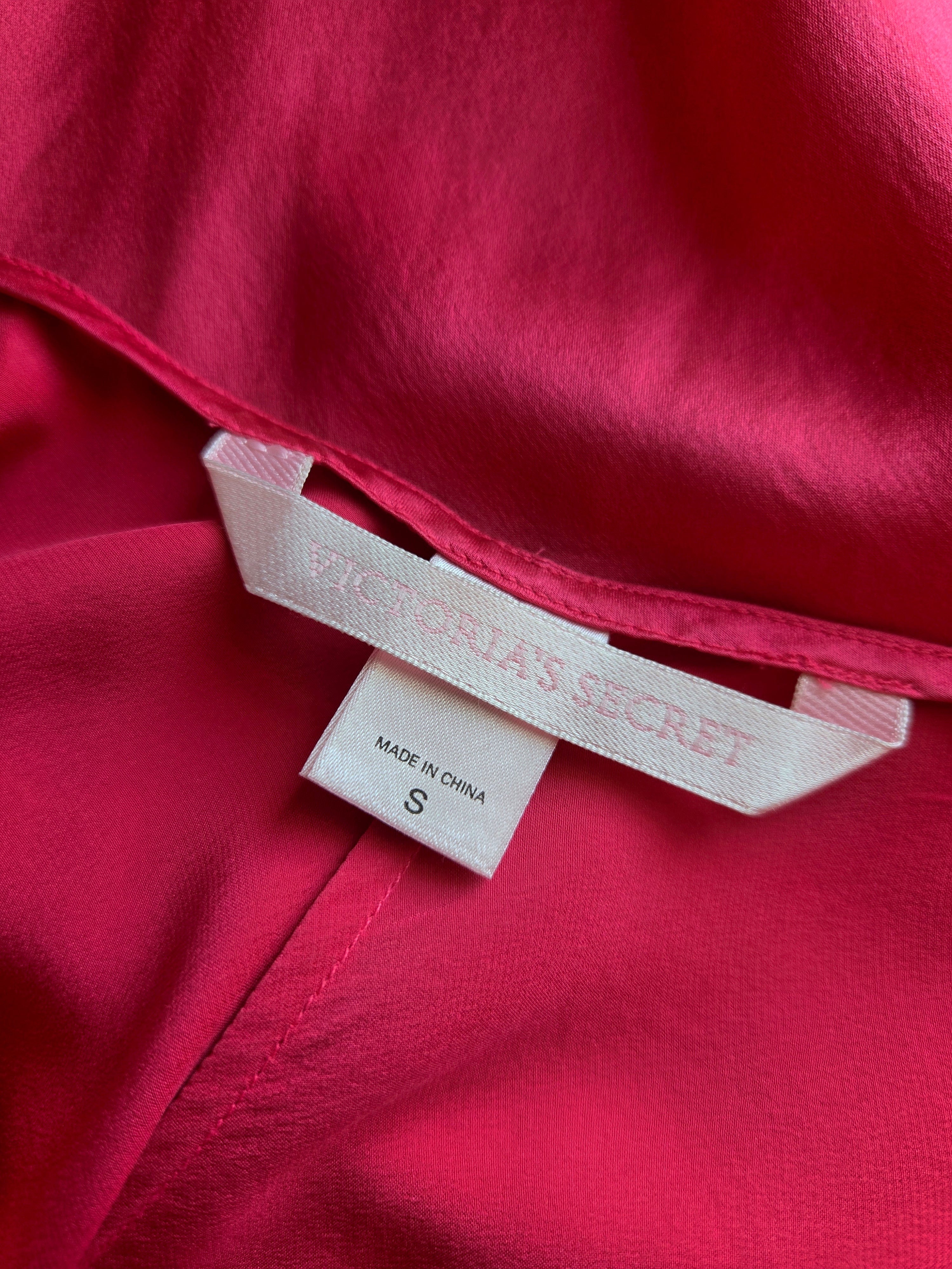 1990s Vintage Victoria’s Secret Hot Pink Silk Slip