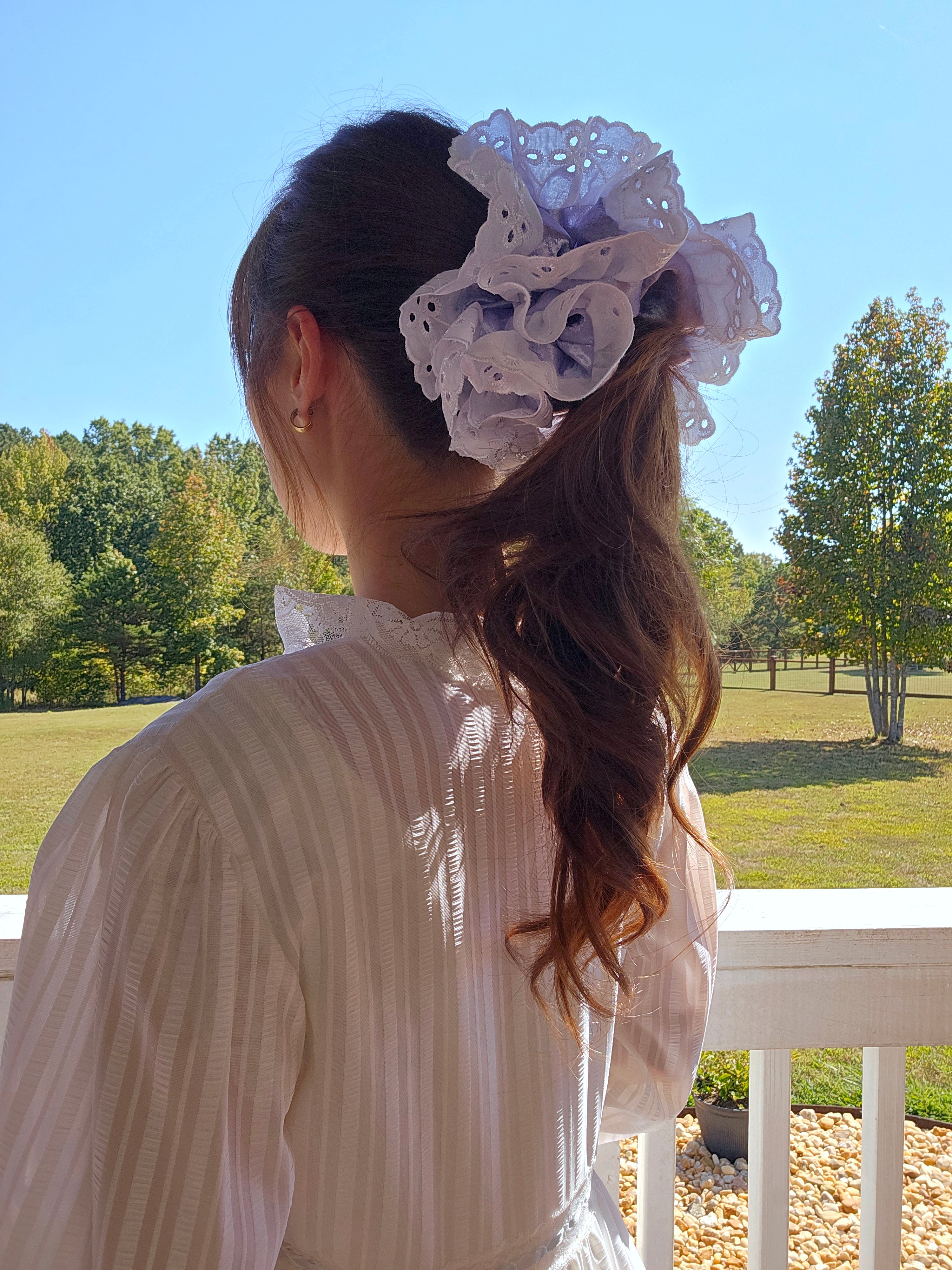 Violet's Song | Lace Statement Scrunchie
