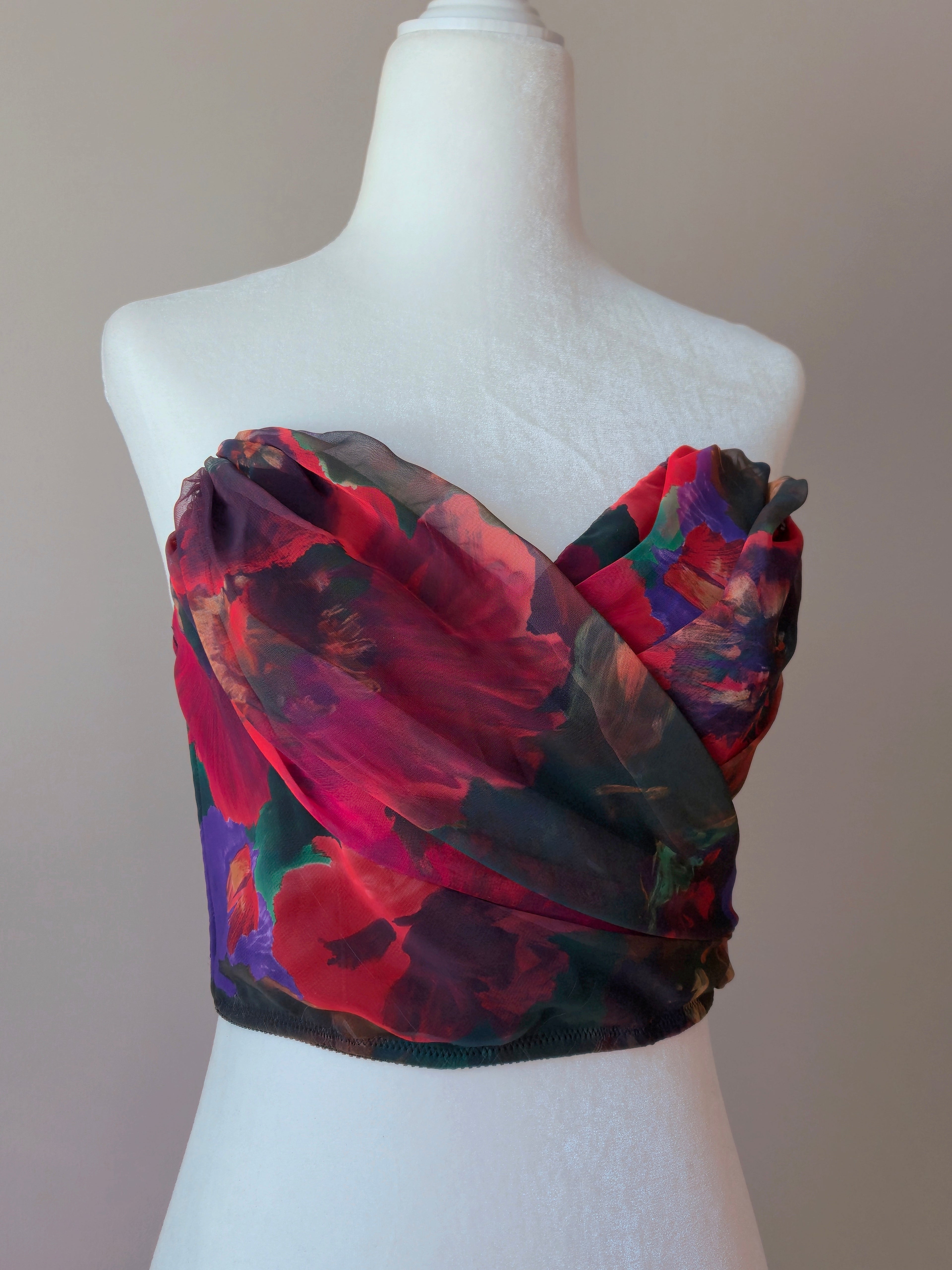 1990s Vintage Angelic Sheer Chiffon Bustier