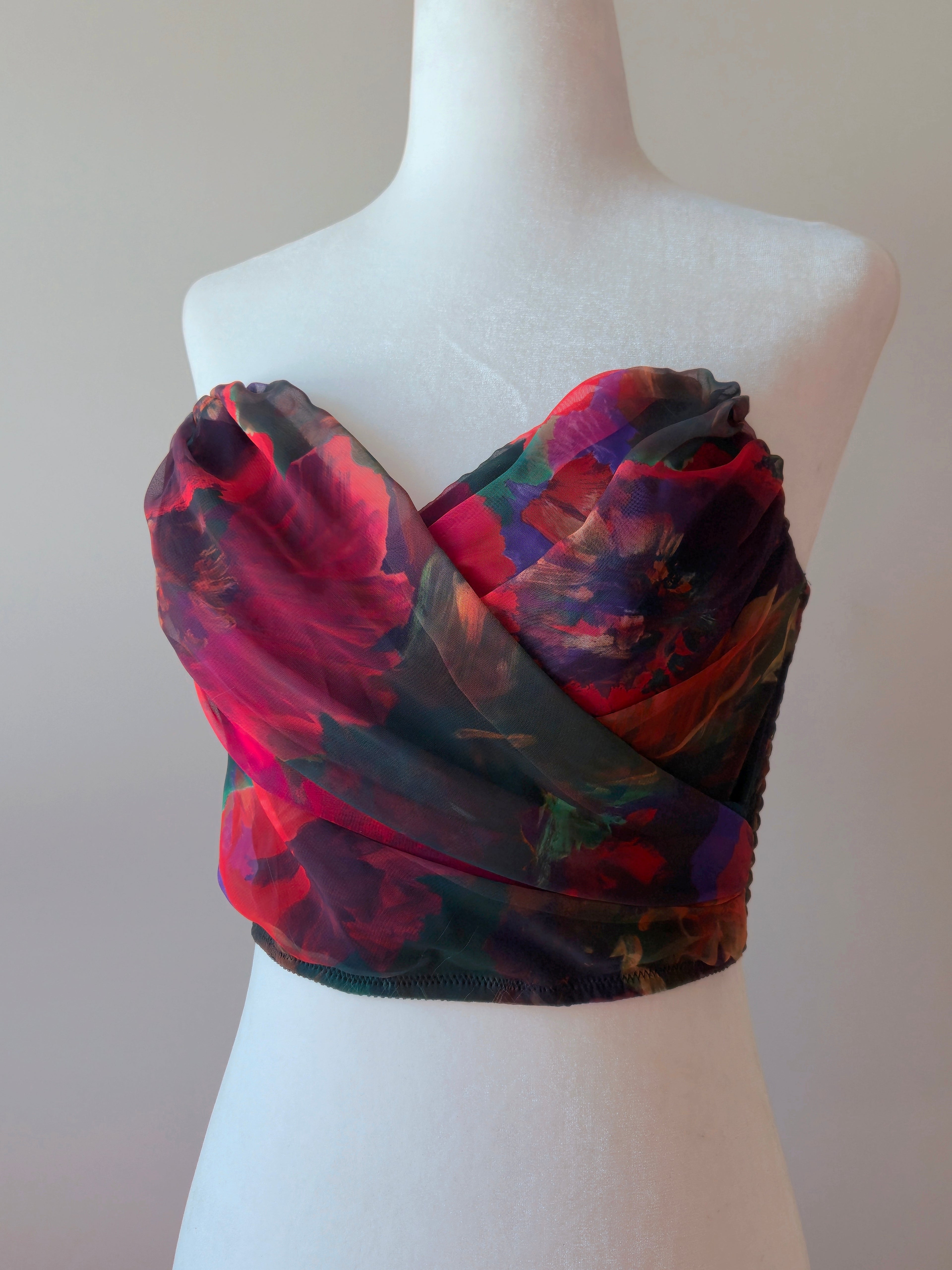 1990s Vintage Angelic Sheer Chiffon Bustier