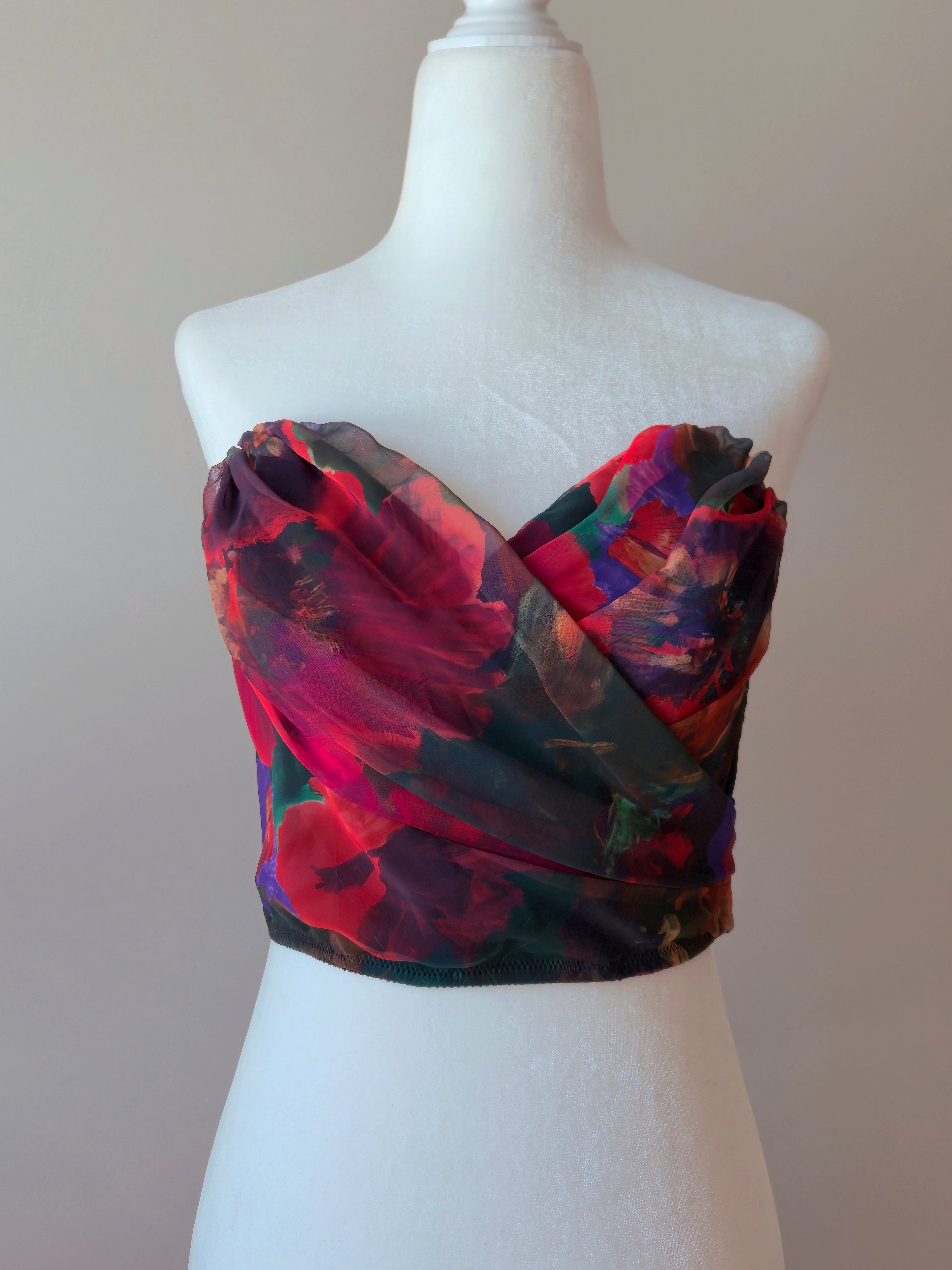 1990s Vintage Angelic Sheer Chiffon Bustier