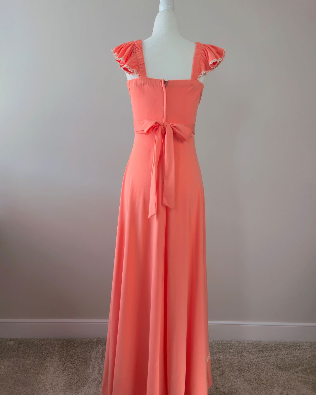 1970s Vintage "Sun-Kissed Meadow" Prairie Dress with Crochet Lace