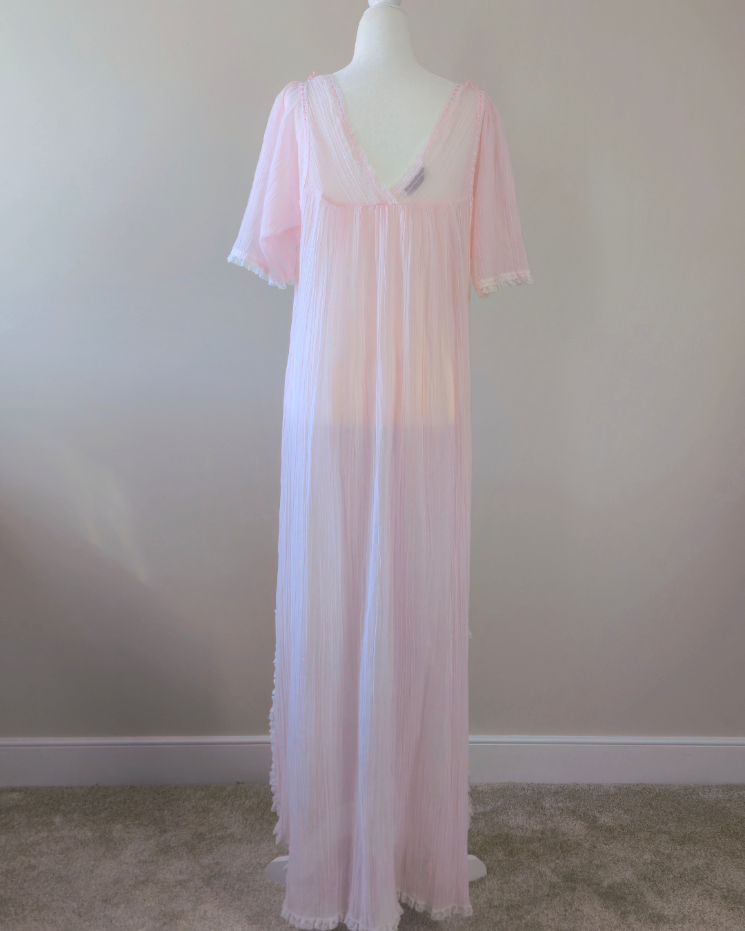 1970s Vintage Christian Dior Pastel Pink Nightgown