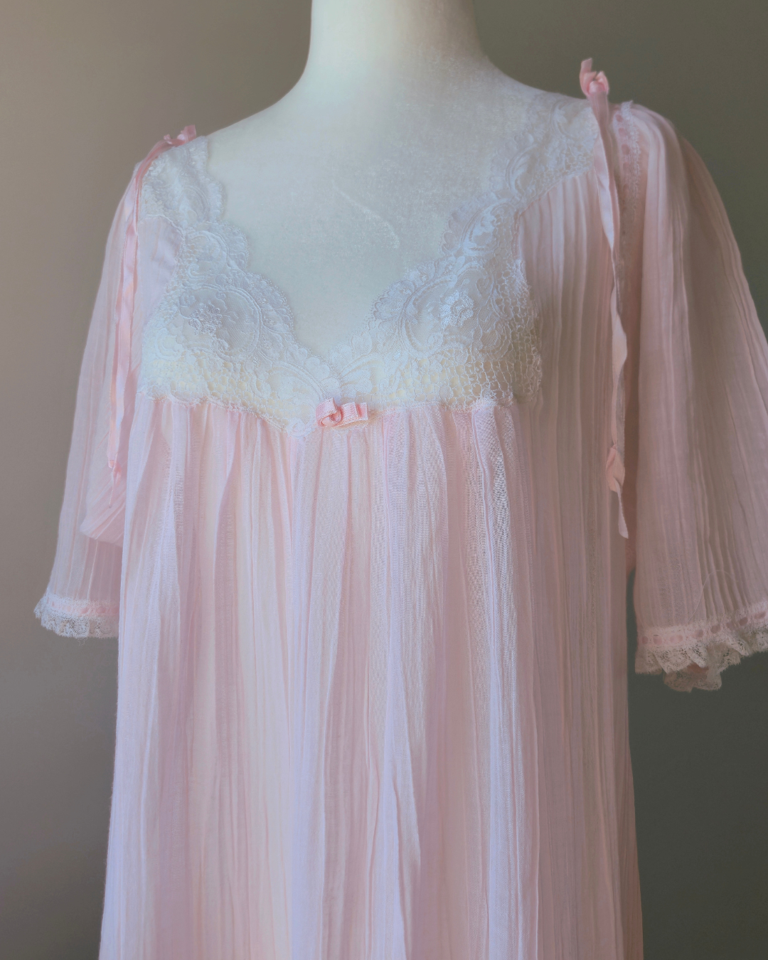 1970s Vintage Christian Dior Pastel Pink Nightgown