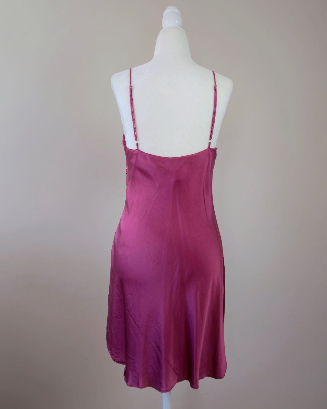 1980s Vintage Victoria's Secret Mauve Silk Slip Dress