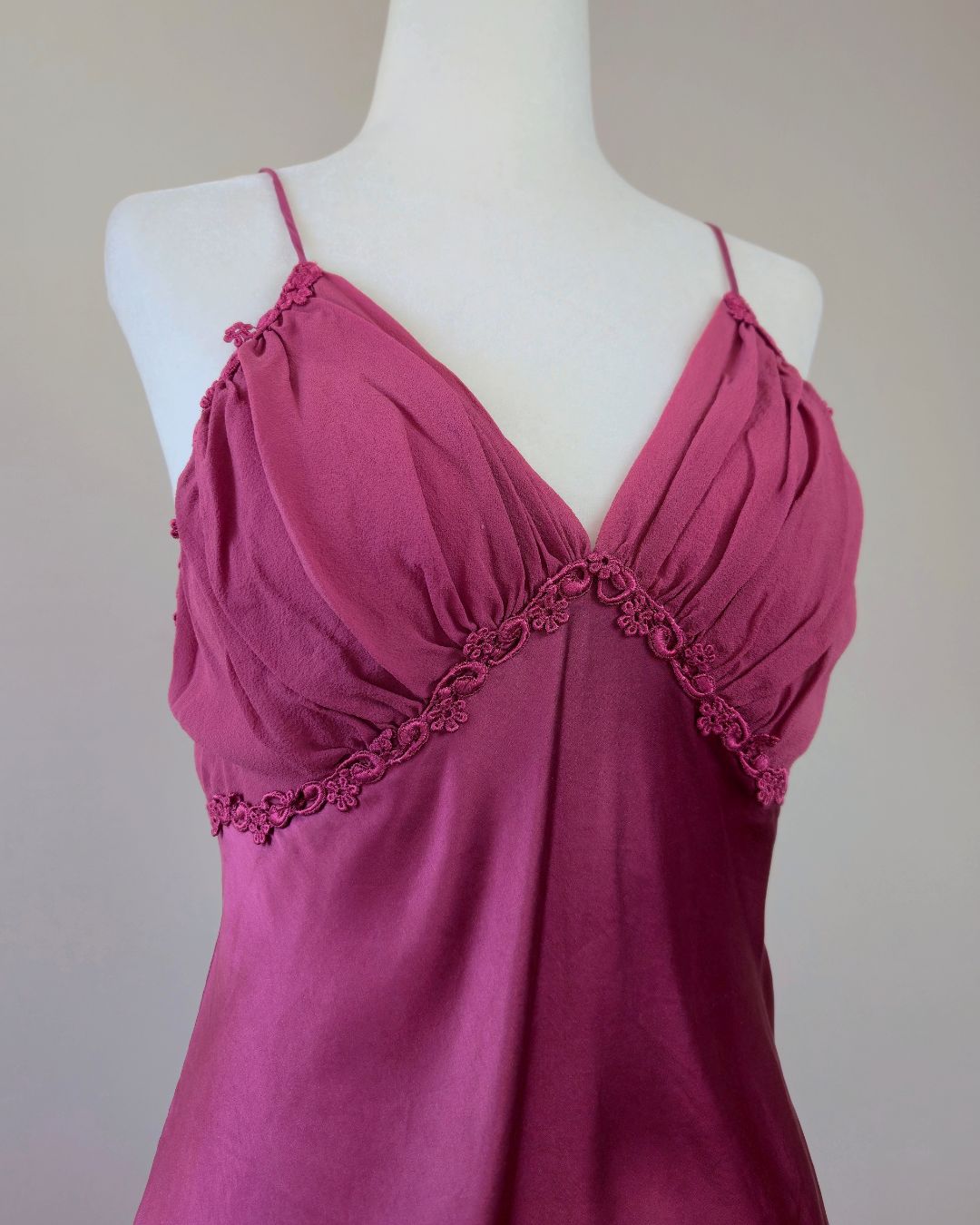 1980s Vintage Victoria's Secret Mauve Silk Slip Dress