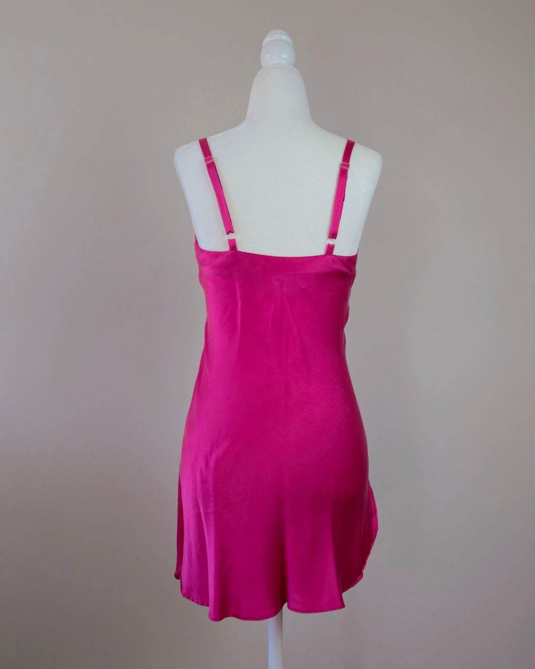 1980s Vintage Victoria's Secret Embroidered Pink Silk Slip Dress