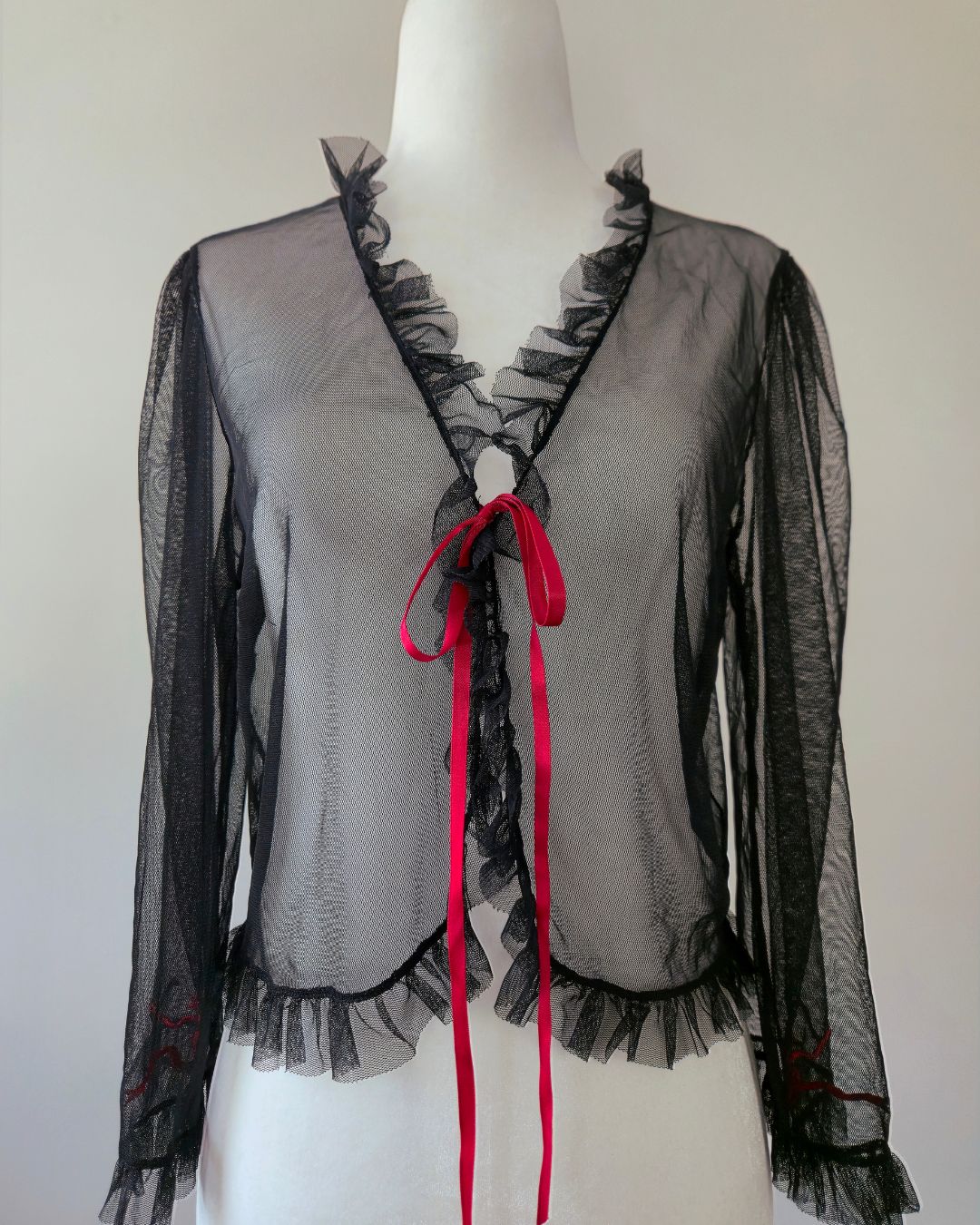 2002 Vintage Victoria’s Secret Black Tulle Bed Jacket