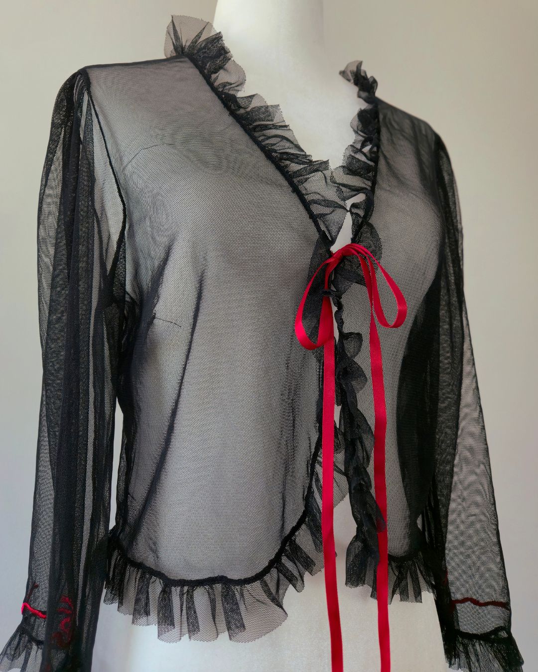 2002 Vintage Victoria’s Secret Black Tulle Bed Jacket