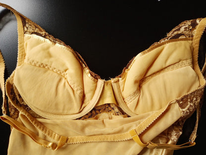 1990s Vintage Victoria's Secret Gold Bustier Slip Dress