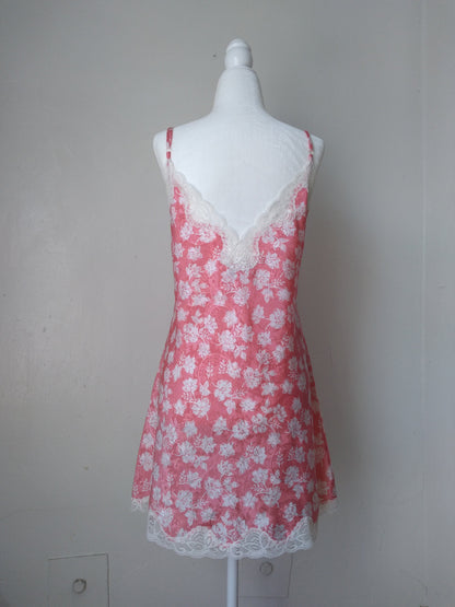 1980s Vintage Victoria's Secret Pretty in Pink Floral Slip Dress