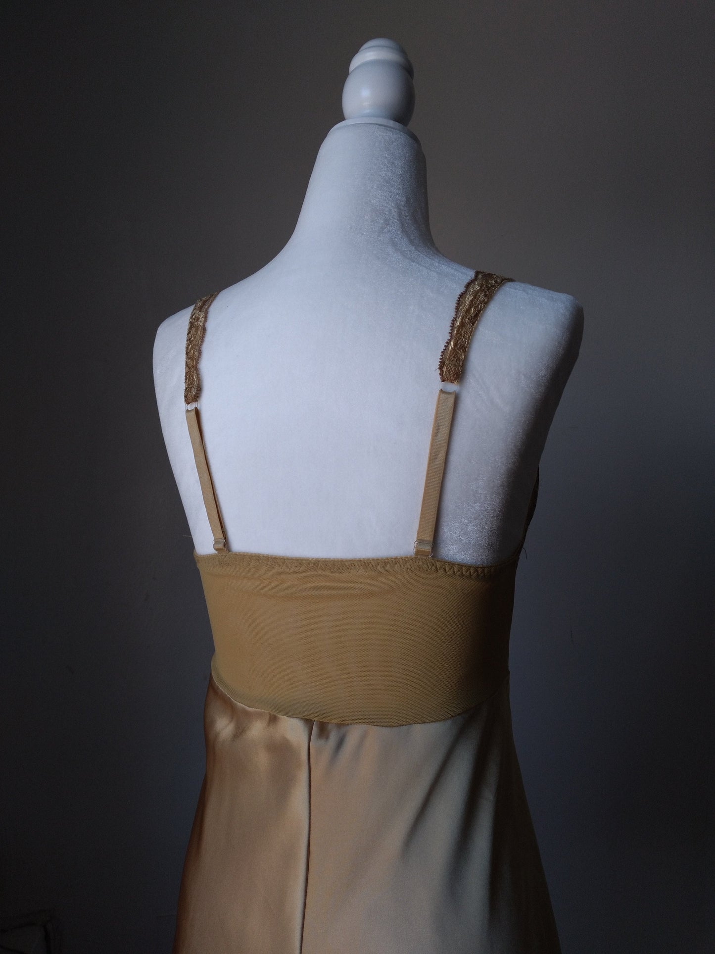 1990s Vintage Victoria's Secret Gold Bustier Slip Dress