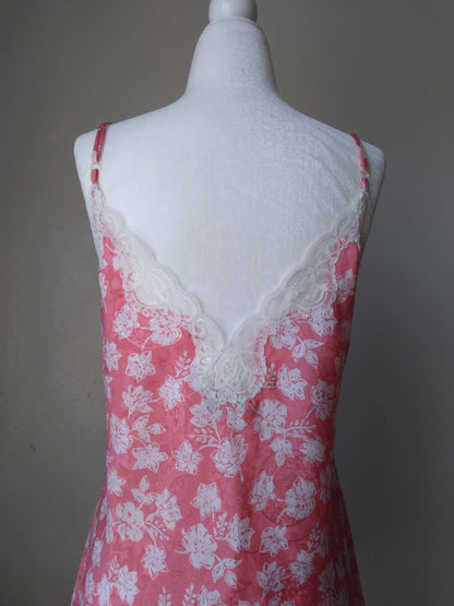 1980s Vintage Victoria's Secret Pretty in Pink Floral Slip Dress