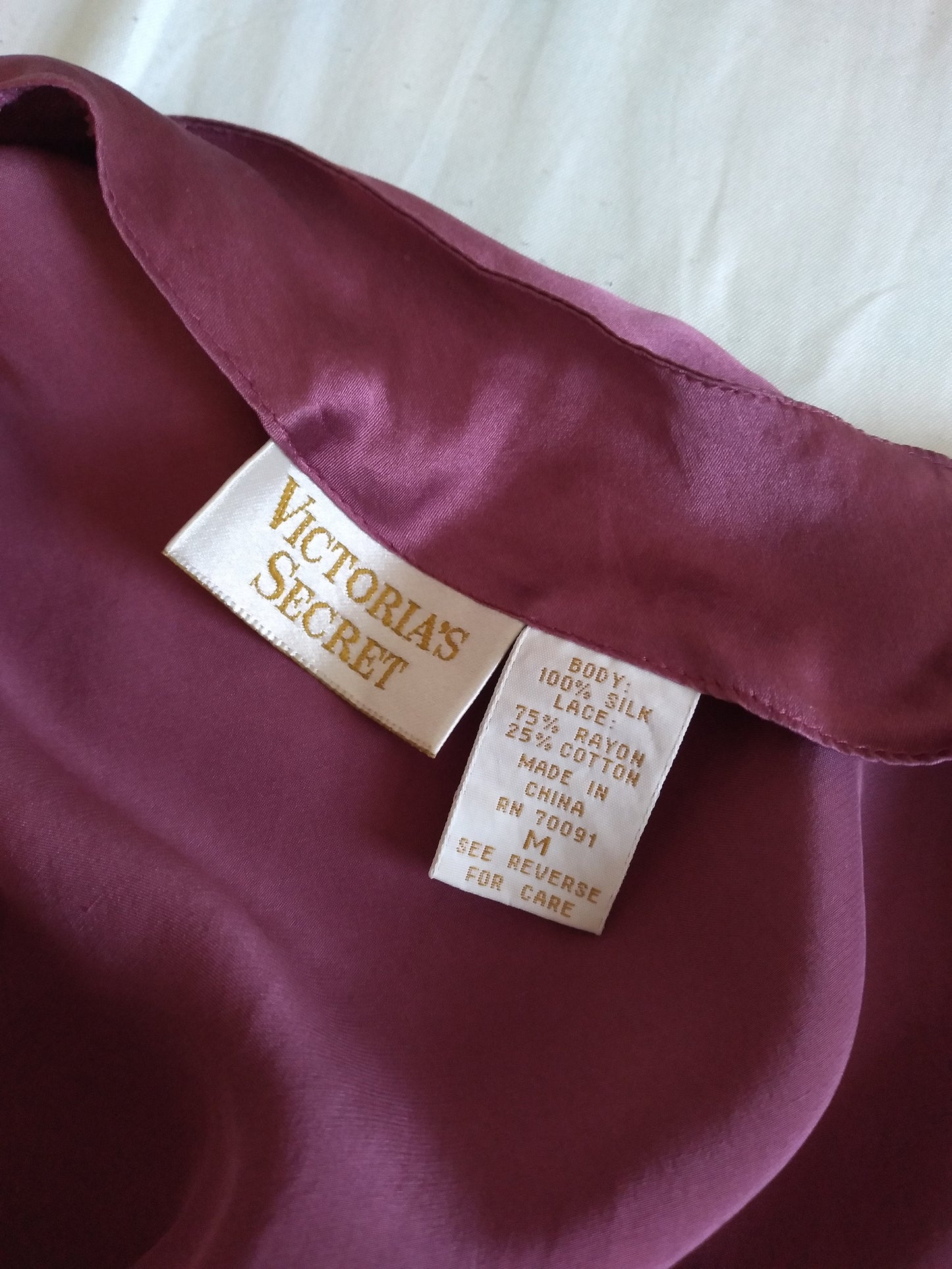 1980s Vintage Victoria's Secret Mauve Silk Slip Dress