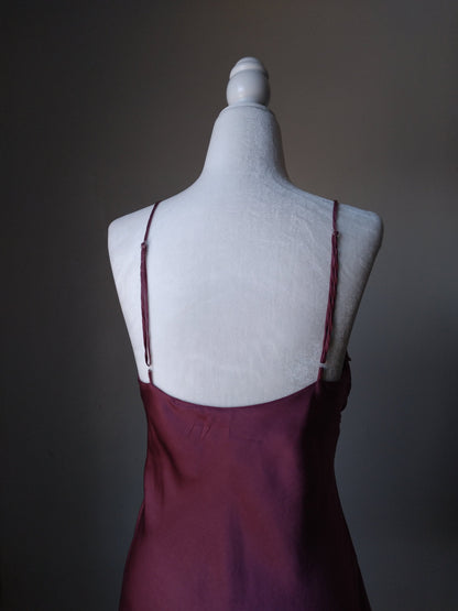 1980s Vintage Victoria's Secret Mauve Silk Slip Dress