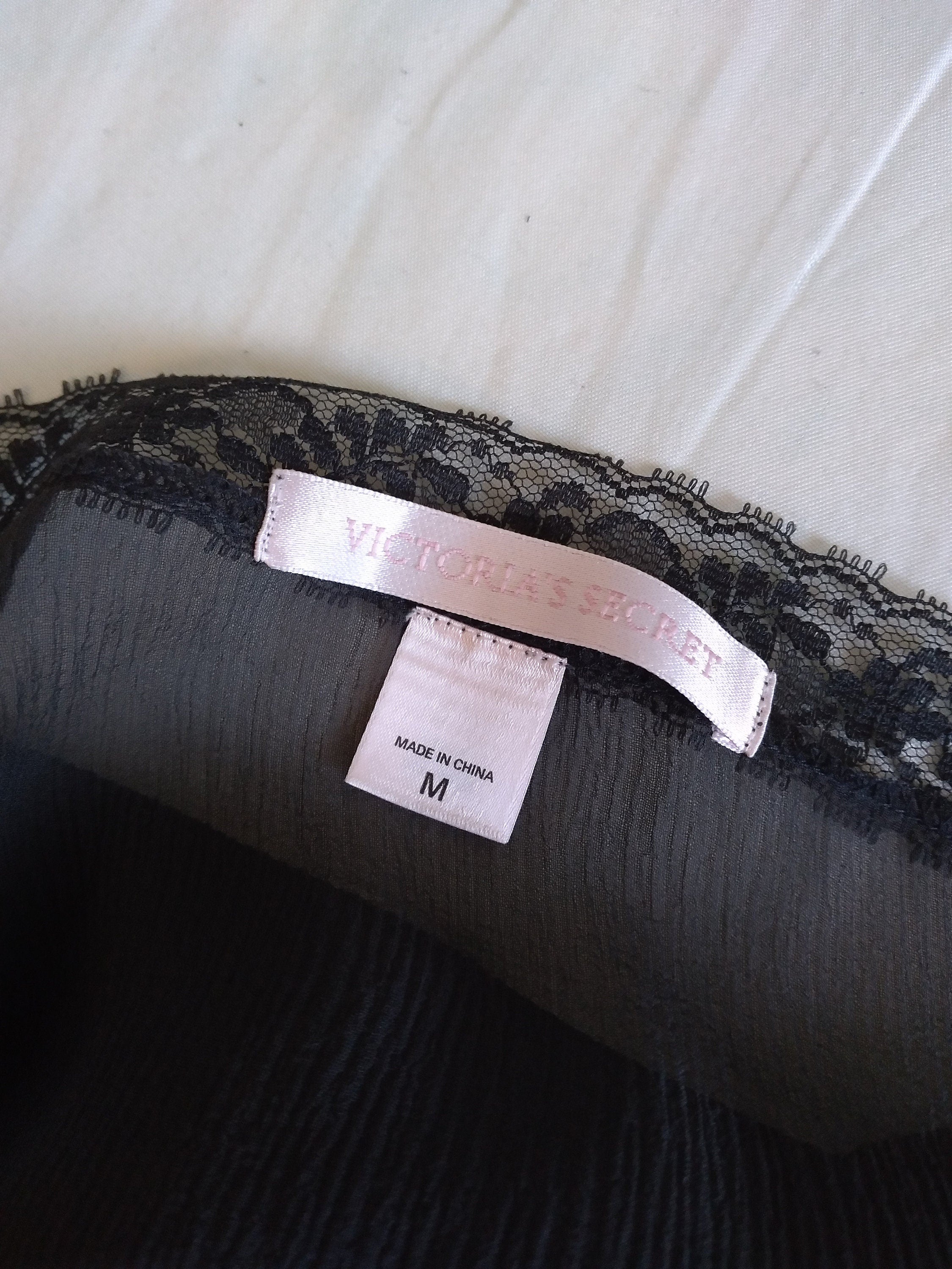 Y2k Vintage Victoria's Secret Black Sheer Silk Slip Dress