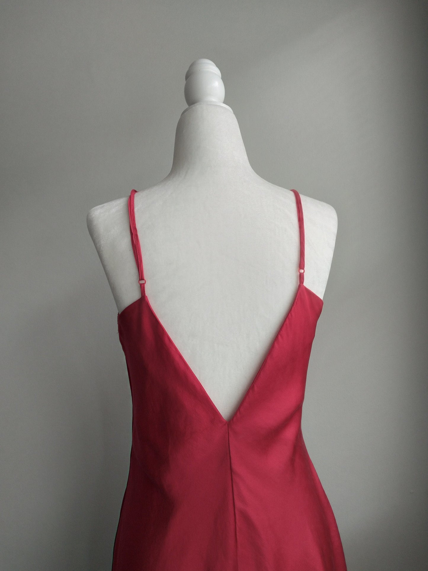 1990s Vintage Victoria's Secret Red Silk Slip Dress