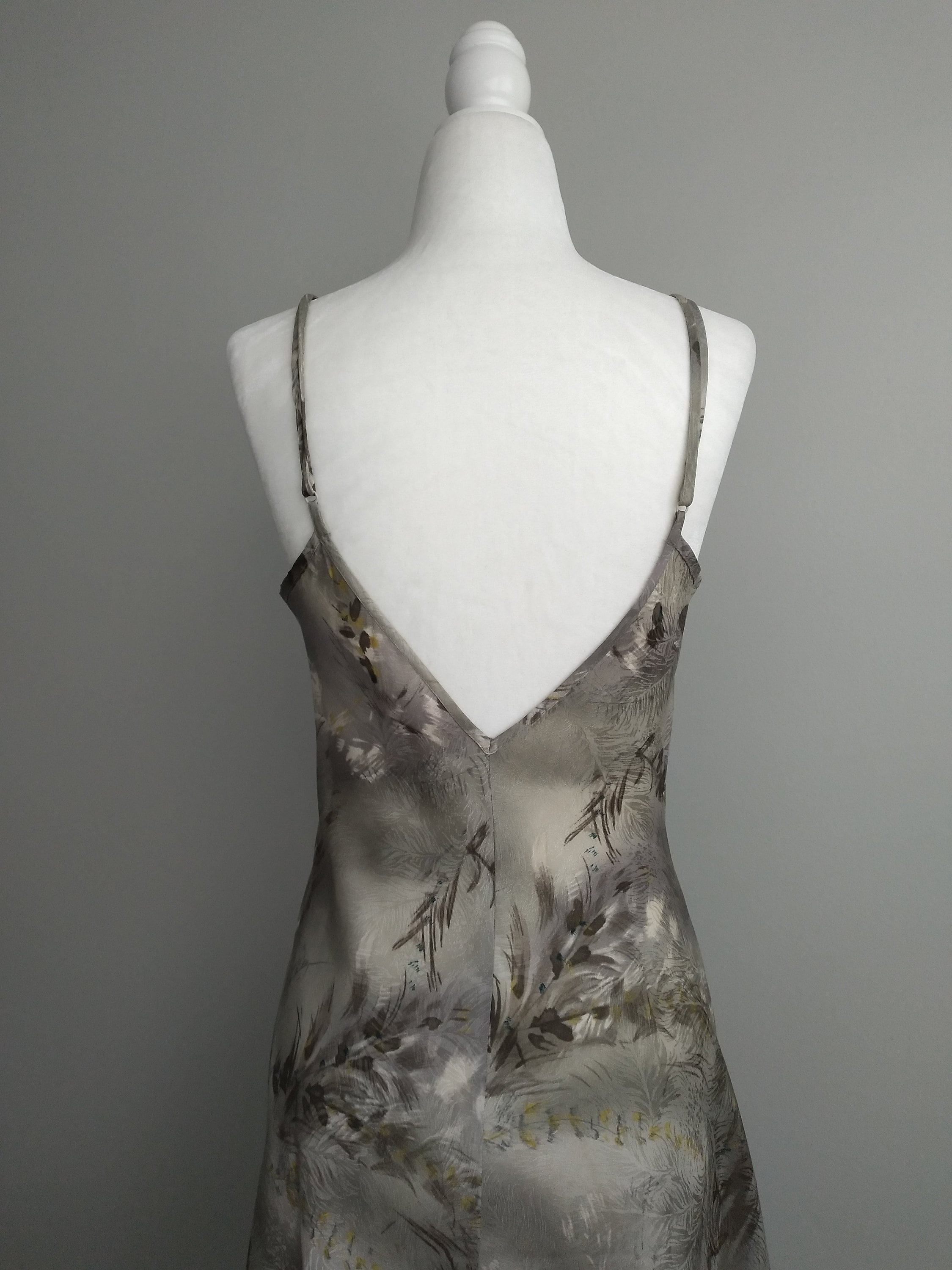 Y2k Vintage Victoria's Secret Silver Grassland Silk Slip Dress