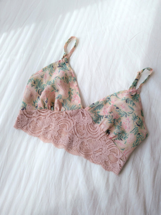 1970s Vintage Victoria's Secret Dusty Pink Floral Bralette