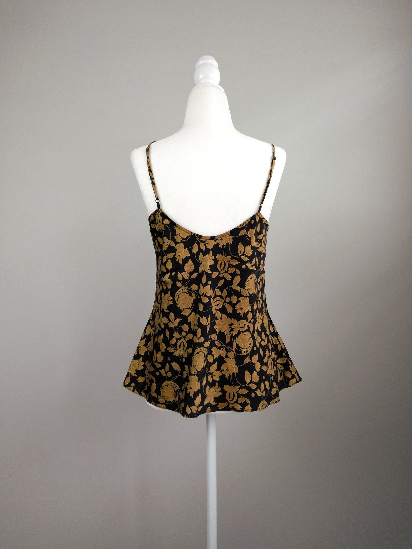 1990s Vintage Victoria's Secret Black & Gold Floral Lounge Set