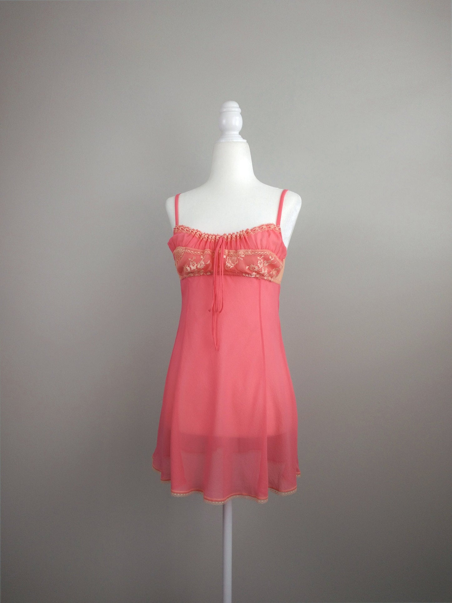 Y2k Vintage Victoria's Secret Pink Lemonade Milkmaid Silk Babydoll