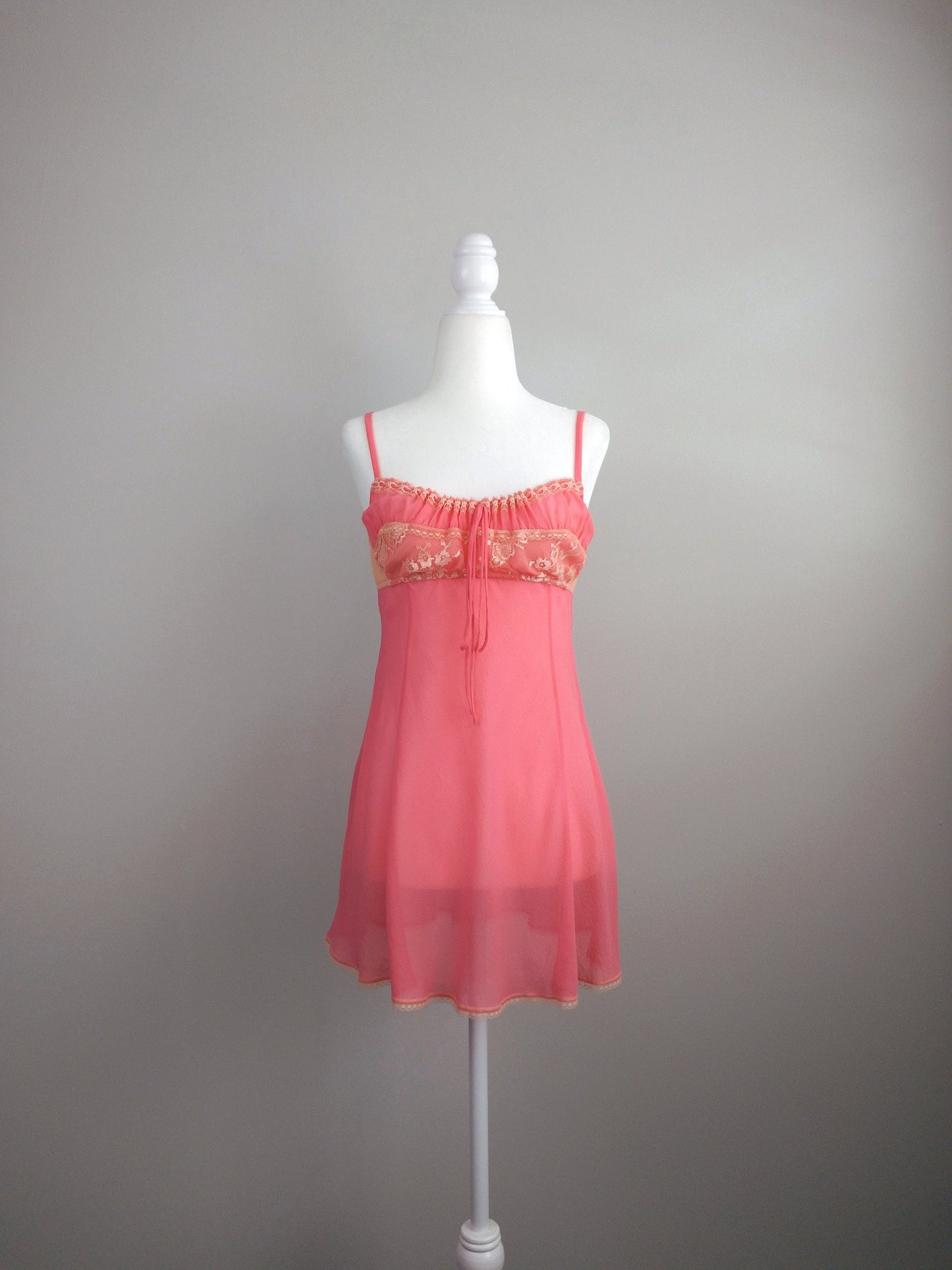 Y2k Vintage Victoria's Secret Pink Lemonade Milkmaid Silk Babydoll