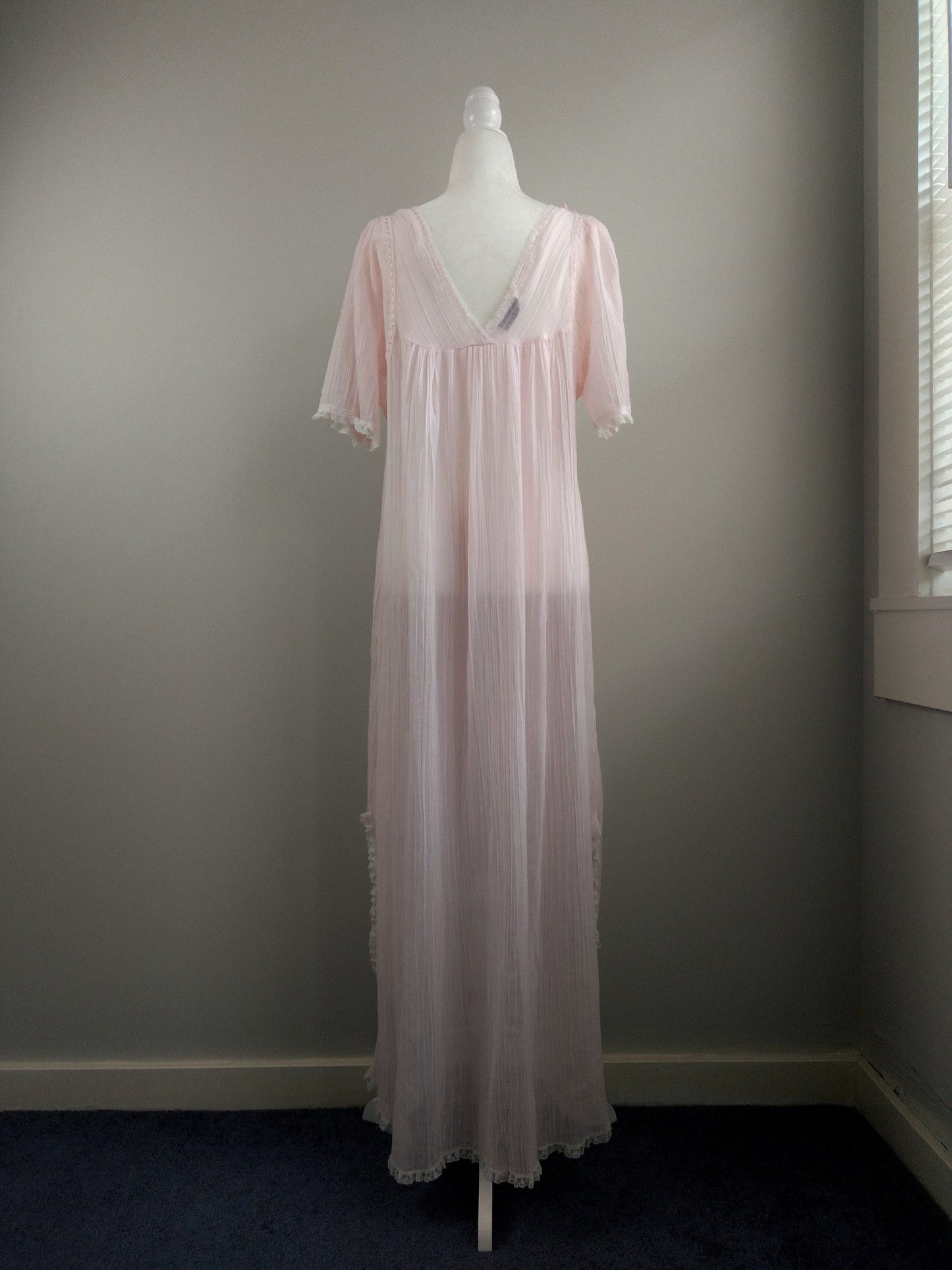 1970s Vintage Christian Dior Pastel Pink Nightgown