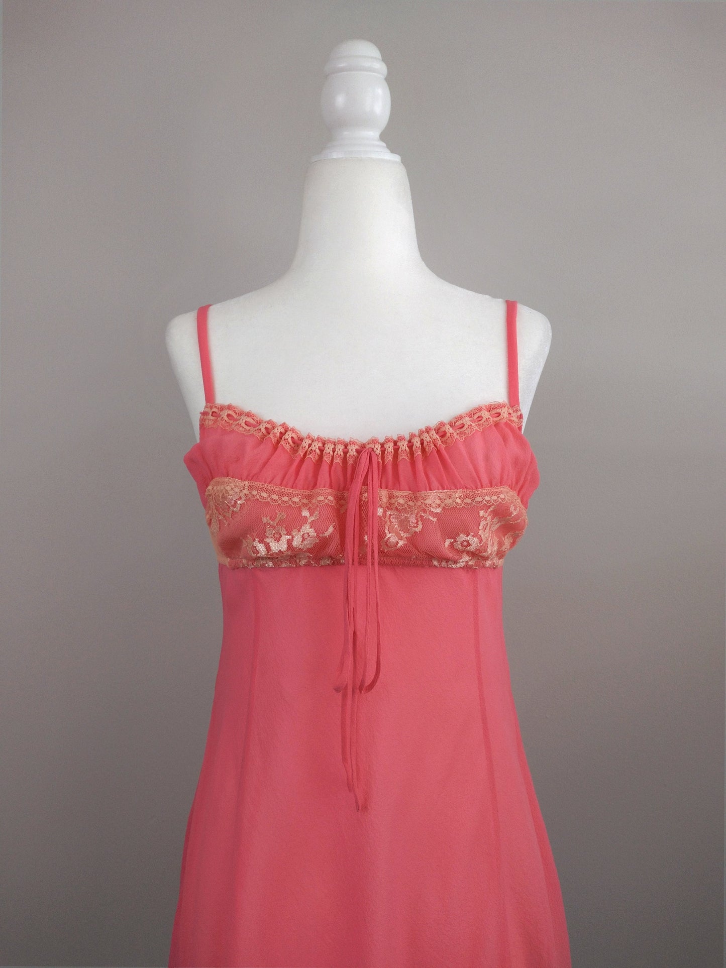 Y2k Vintage Victoria's Secret Pink Lemonade Milkmaid Silk Babydoll