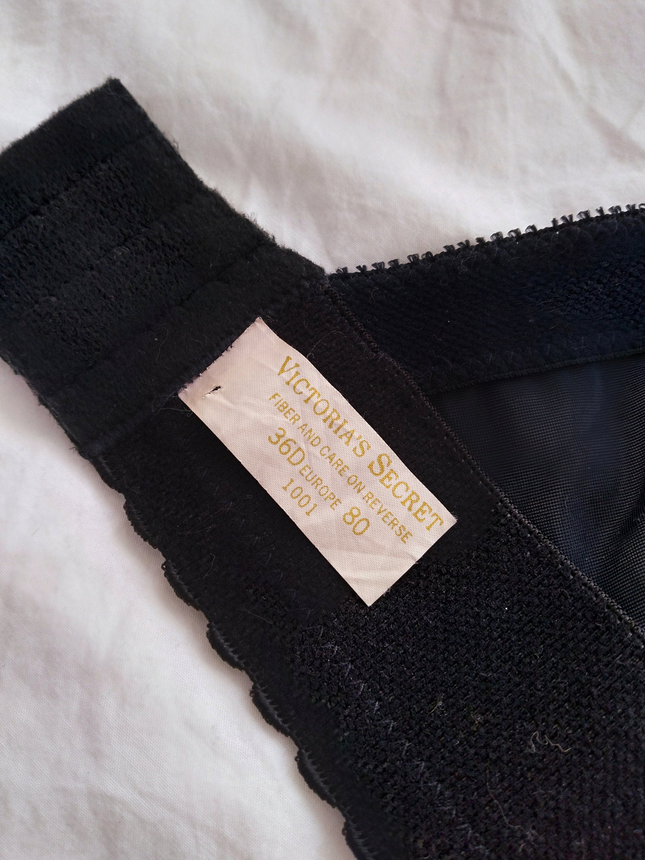 1970s Vintage Victoria's Secret Black Lace Bustier