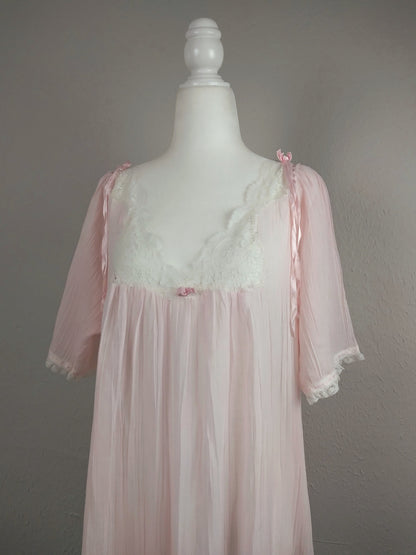 1970s Vintage Christian Dior Pastel Pink Nightgown