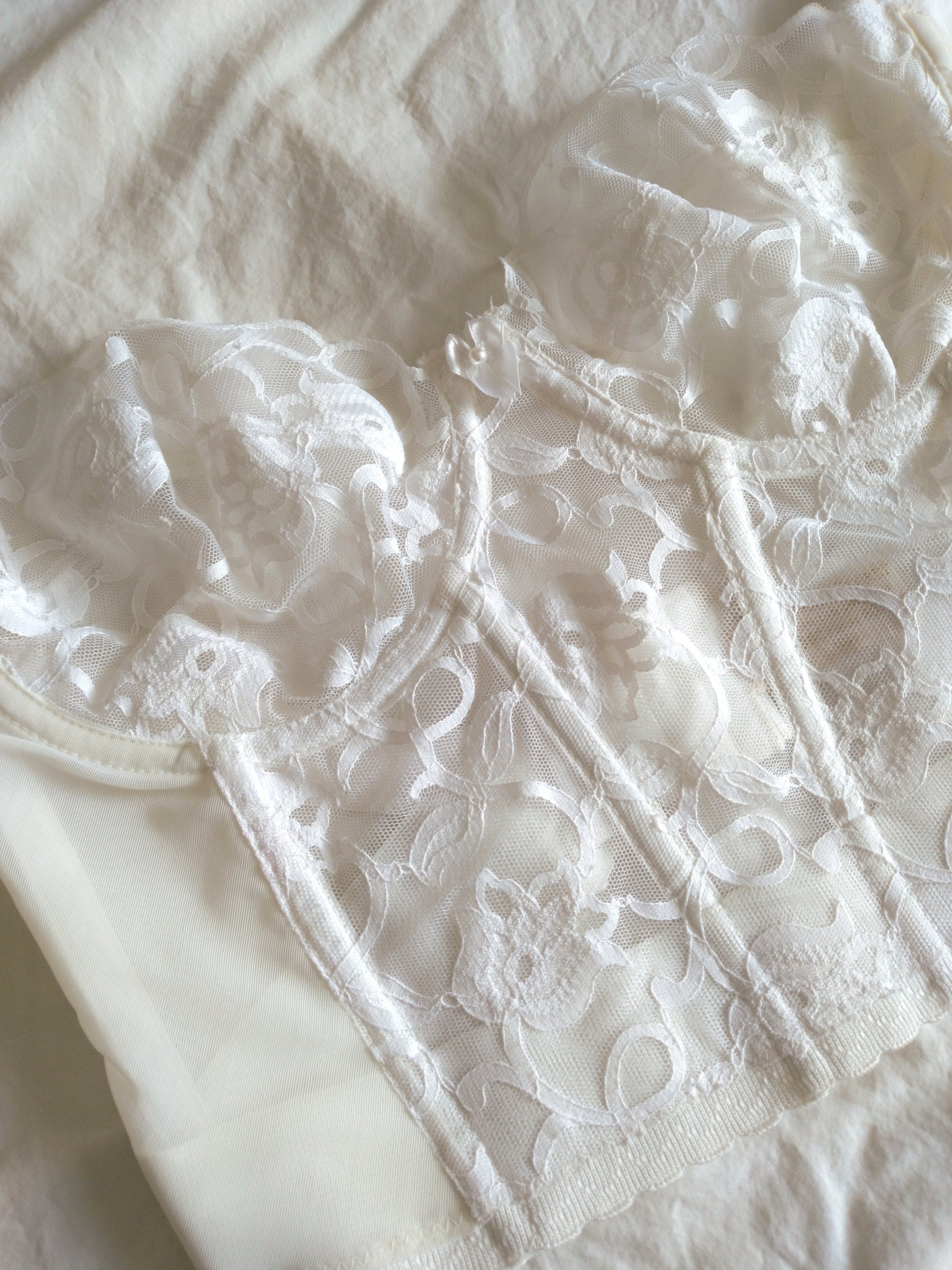 1970s Vintage Victoria's Secret White Lace Bustier