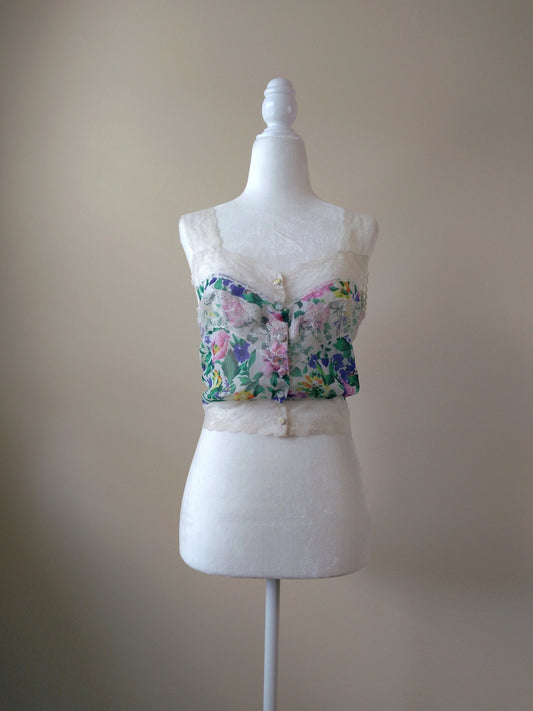 1980s Vintage Victoria's Secret Garden Floral Cami