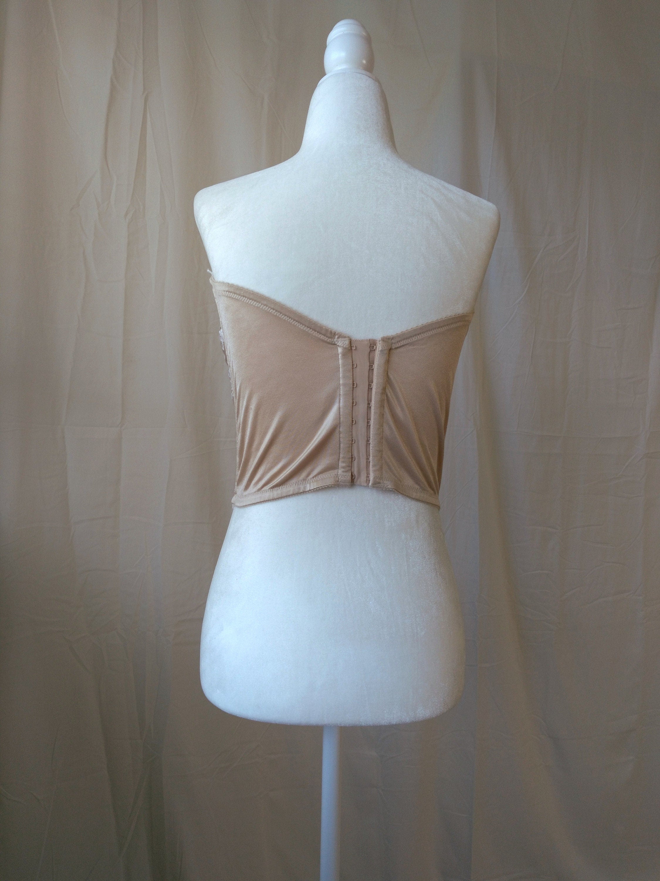 1990s Vintage Victoria's Secret Embroidered Oat Bustier