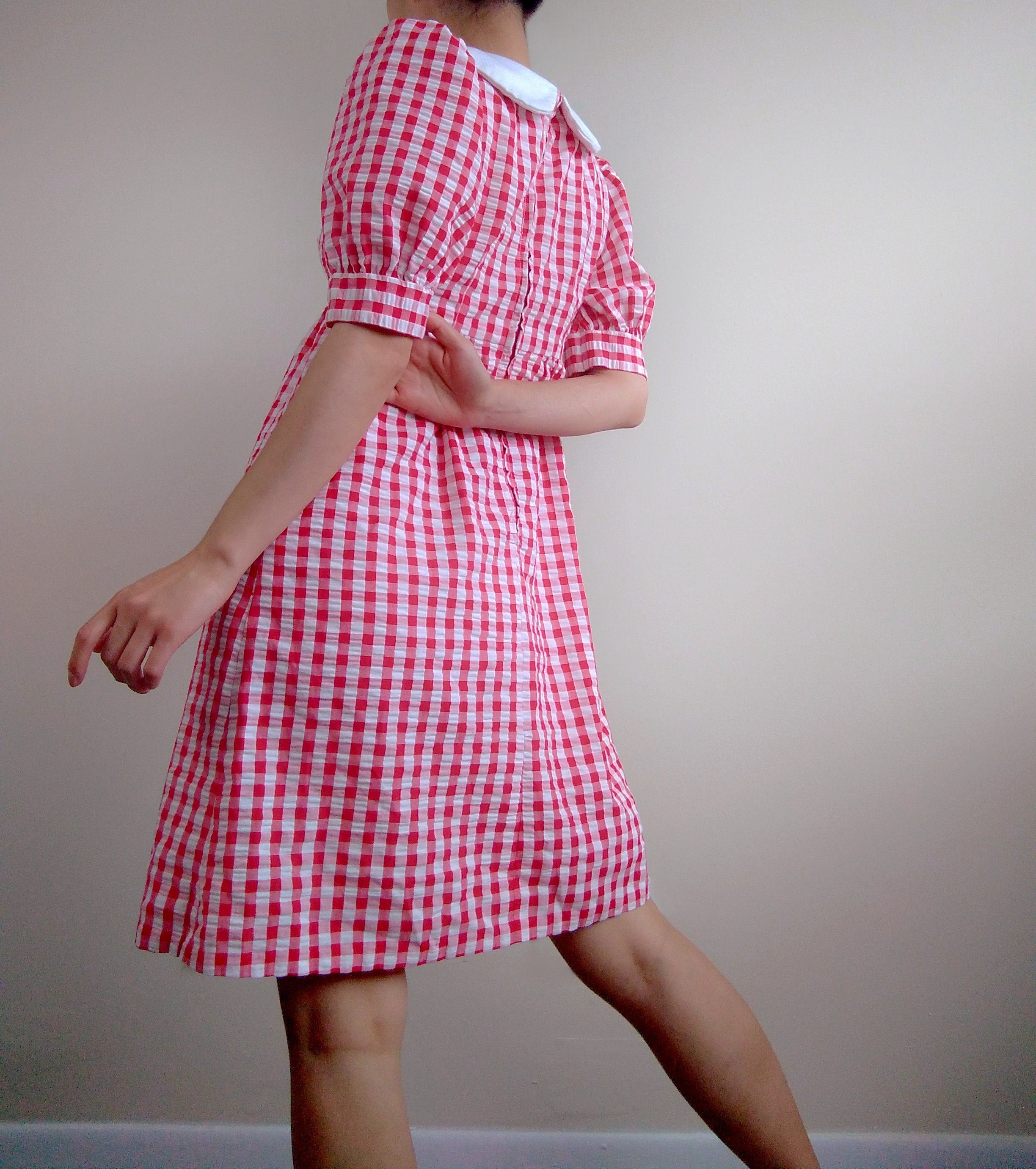 1960s/1970s Vintage Handmade Strawberry Gingham Dress