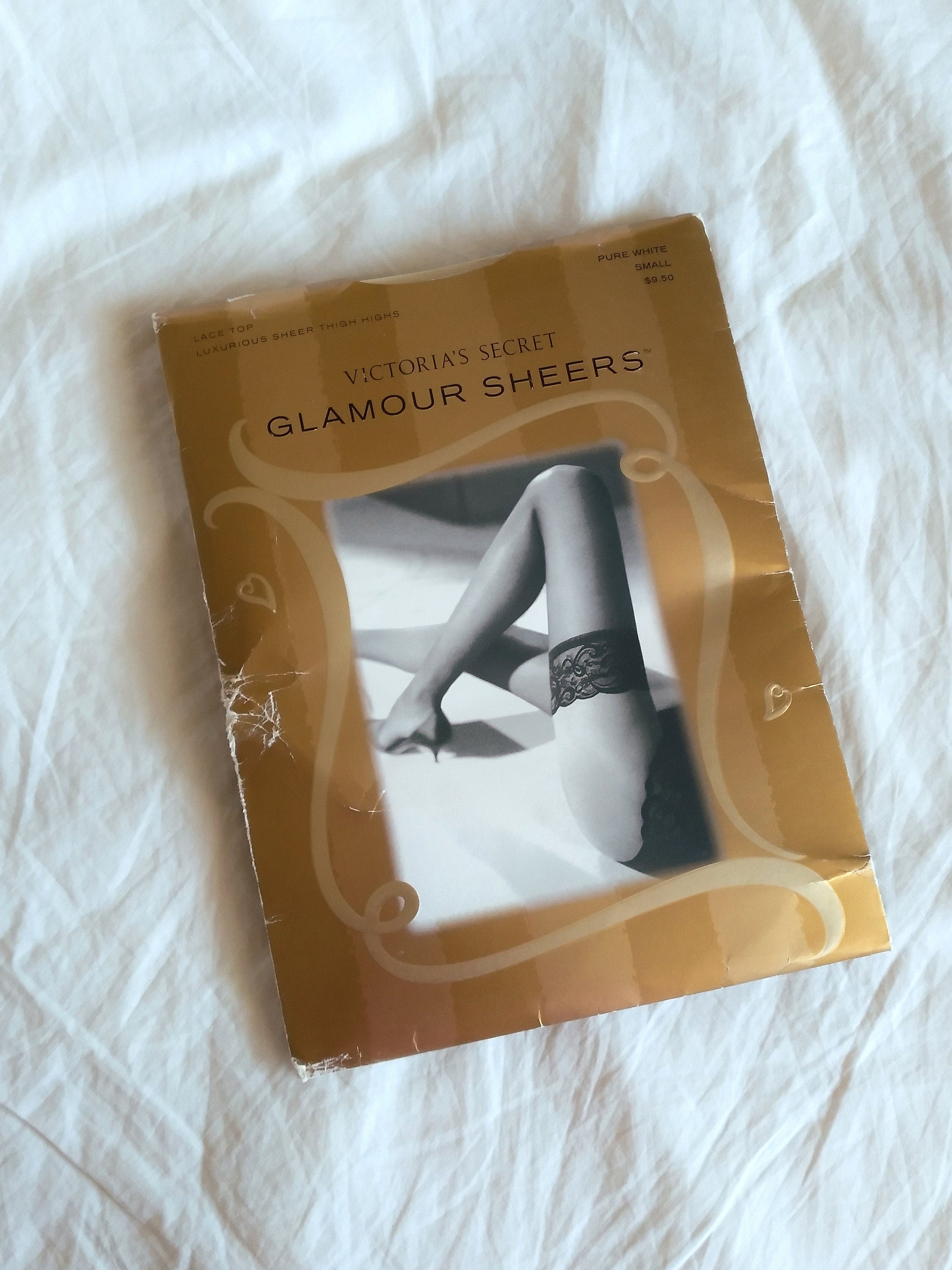 1990s Vintage Victoria's Secret Sheer White Thigh Highs