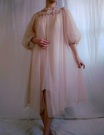 1960s Vintage Artemis Sand Beige Peignoir