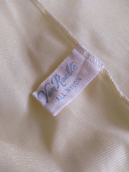 1960s Vintage Van Raalte Pastel Yellow Nightgown